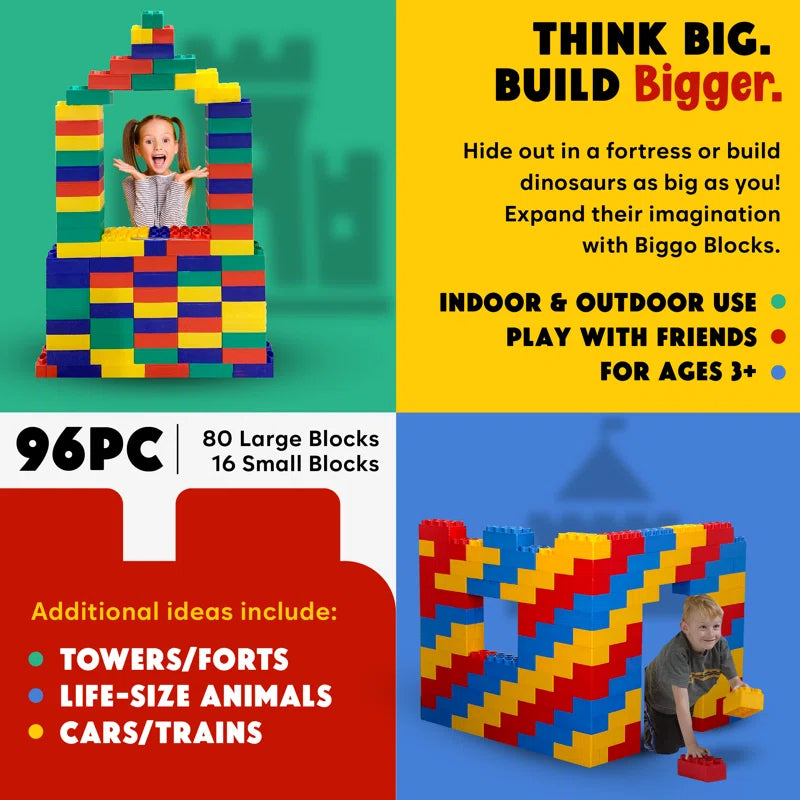 BiggoBlocks Jumbo Blocks, for Kids Ages 4-8